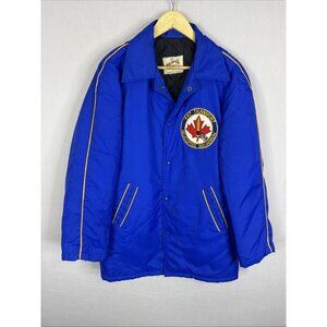 Vintage 447 Transport Helicopter Squadron Jacket Canada Blue Quilted L